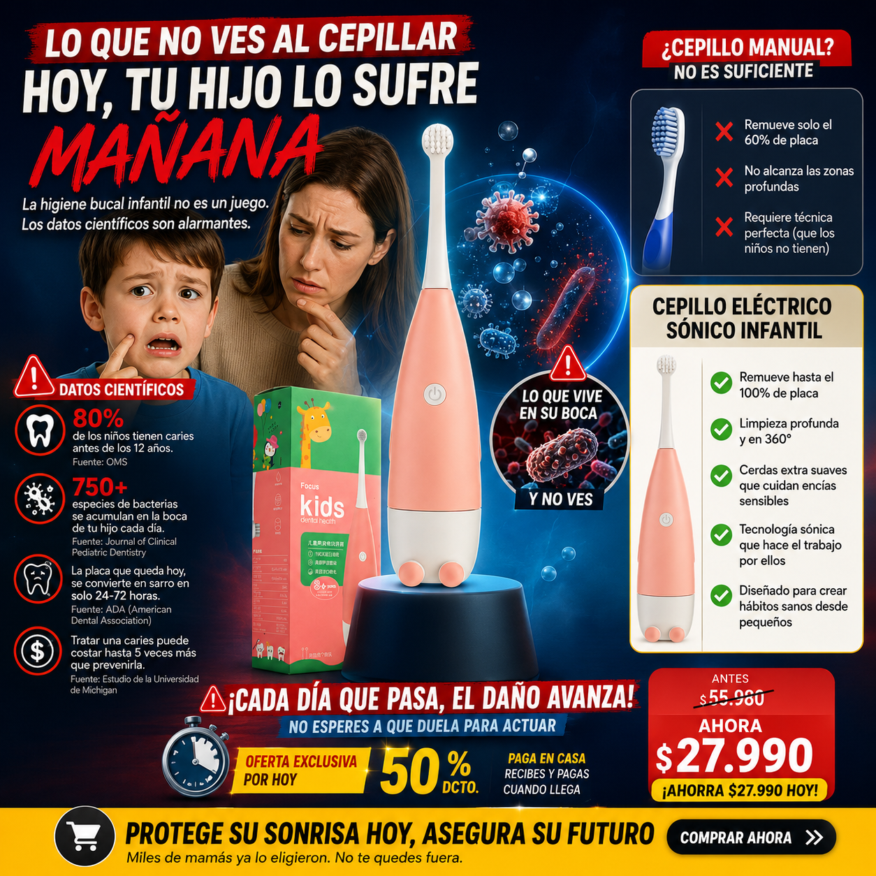 CEPILLO DE DIENTES ELECTRINO PARA NIÑOS
