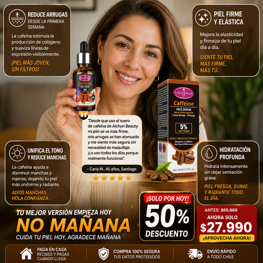 Serum Facial De Cafeina Hidratante Piel